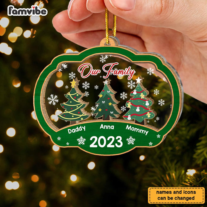 Personalized Our Family Christmas Tree 2 Layered Mix Ornament 29971 1