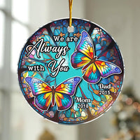 Personalized Memorial Butterfly I Am Always With You Circle Ornament 29975 thumb 1