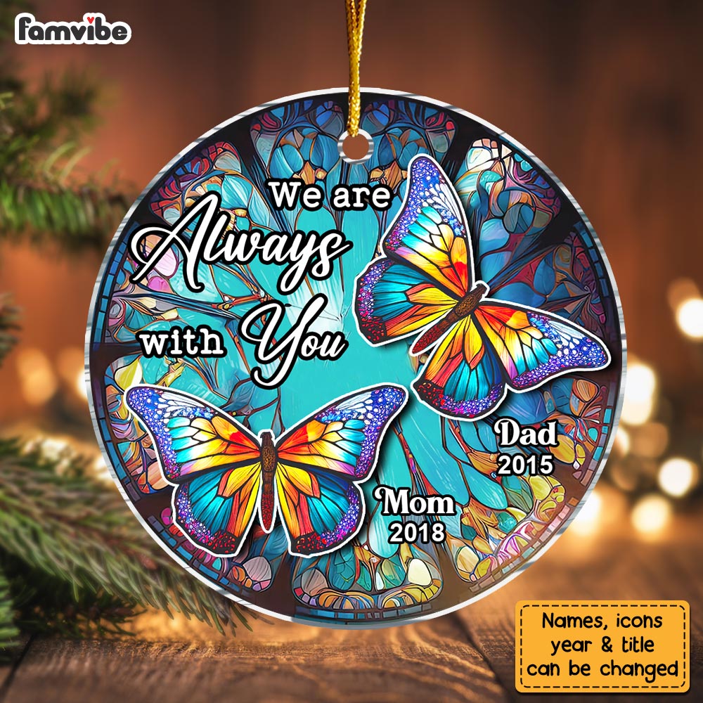 Personalized Memorial Butterfly I Am Always With You Circle Ornament 29975 Primary Mockup