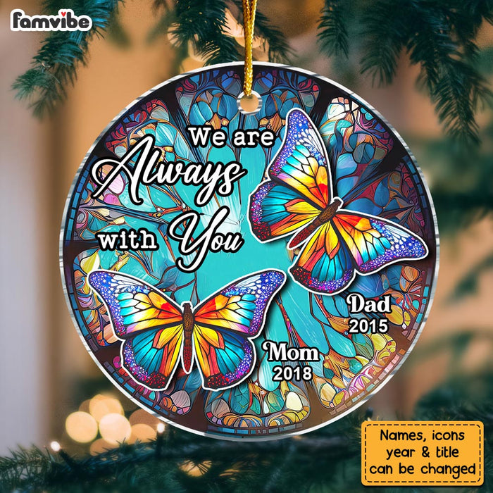 Personalized Memorial Butterfly I Am Always With You Circle Ornament 29975 1