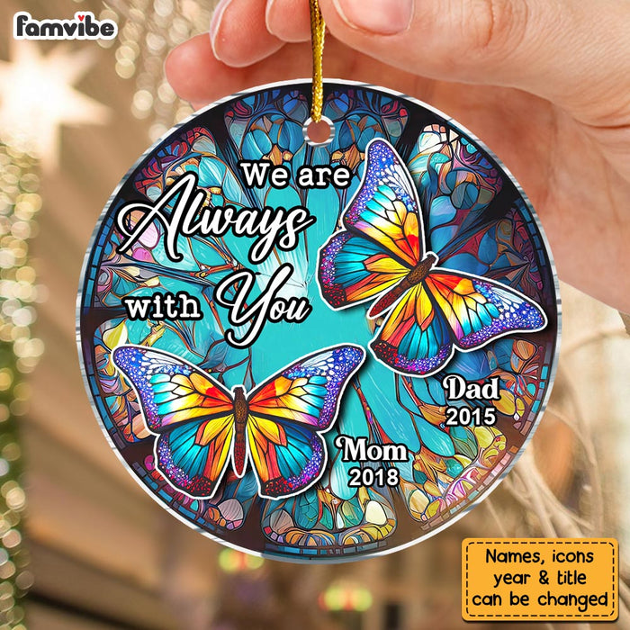 Personalized Memorial Butterfly I Am Always With You Circle Ornament 29975 1