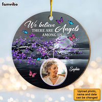 Personalized Memorial Butterfly Angels Among Us Circle Ornament 29976 thumb 1