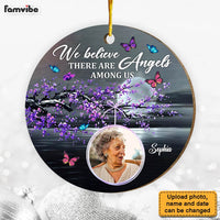Personalized Memorial Butterfly Angels Among Us Circle Ornament 29976 thumb 1