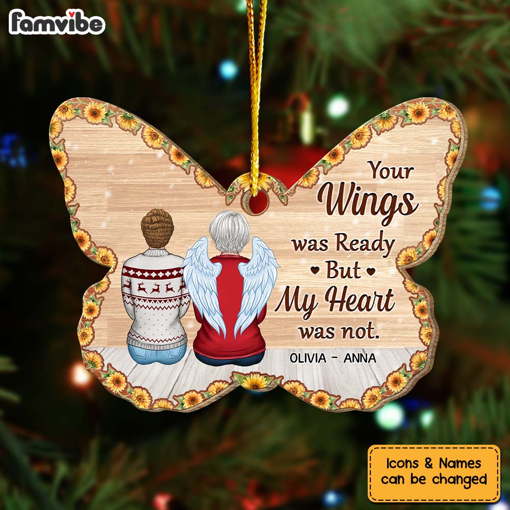 Personalized Memorial Butterfly Gift Your Wings Were Ready Ornament 29978 Primary Mockup