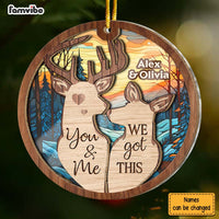 Personalized You And Me We Got This Gift For Couple Deer 2 Layered Mix Ornament 29980 thumb 1