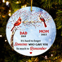 Personalized Memorial Cardinal It's Hard To Forget Circle Ornament 29981 thumb 1