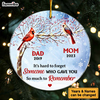 Personalized Memorial Cardinal It's Hard To Forget Circle Ornament 29981 thumb 1