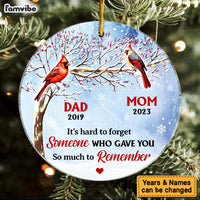 Personalized Memorial Cardinal It's Hard To Forget Circle Ornament 29981 thumb 1