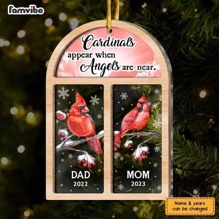 Personalized Memorial Cardinal Gift Angels Are Near 2 Layered Mix Ornament 29985 1