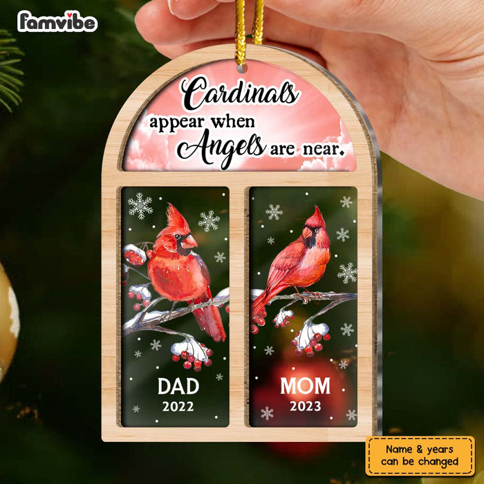 Personalized Memorial Cardinal Gift Angels Are Near 2 Layered Mix Ornament 29985 1
