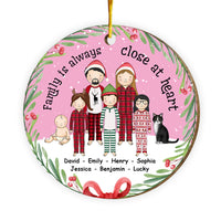 Personalized Gift For Family Christmas Always Close At Heart Circle Ornament 29986 thumb 1