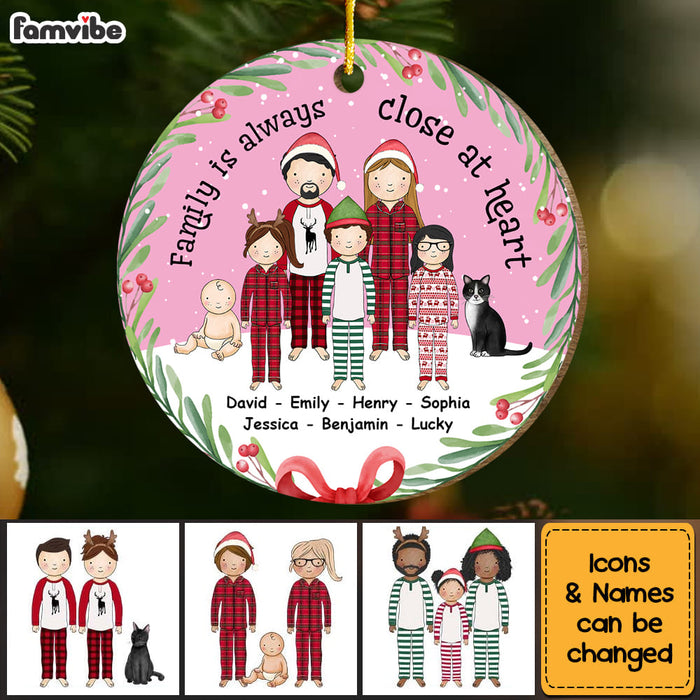 Personalized Gift For Family Christmas Always Close At Heart Circle Ornament 29986 1