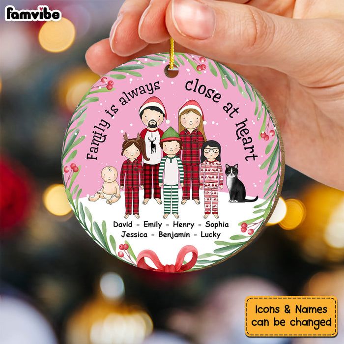 Personalized Gift For Family Christmas Always Close At Heart Circle Ornament 29986 1