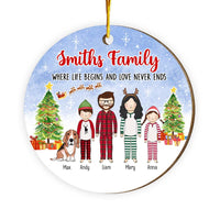 Personalized Christmas Gift For Family Where Love Never Ends Circle Ornament 29989 thumb 1