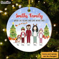 Personalized Christmas Gift For Family Where Love Never Ends Circle Ornament 29989 thumb 1