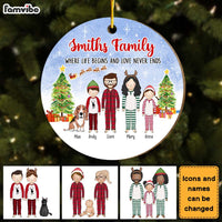 Personalized Christmas Gift For Family Where Love Never Ends Circle Ornament 29989 thumb 1