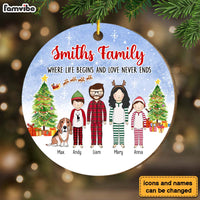 Personalized Christmas Gift For Family Where Love Never Ends Circle Ornament 29989 thumb 1
