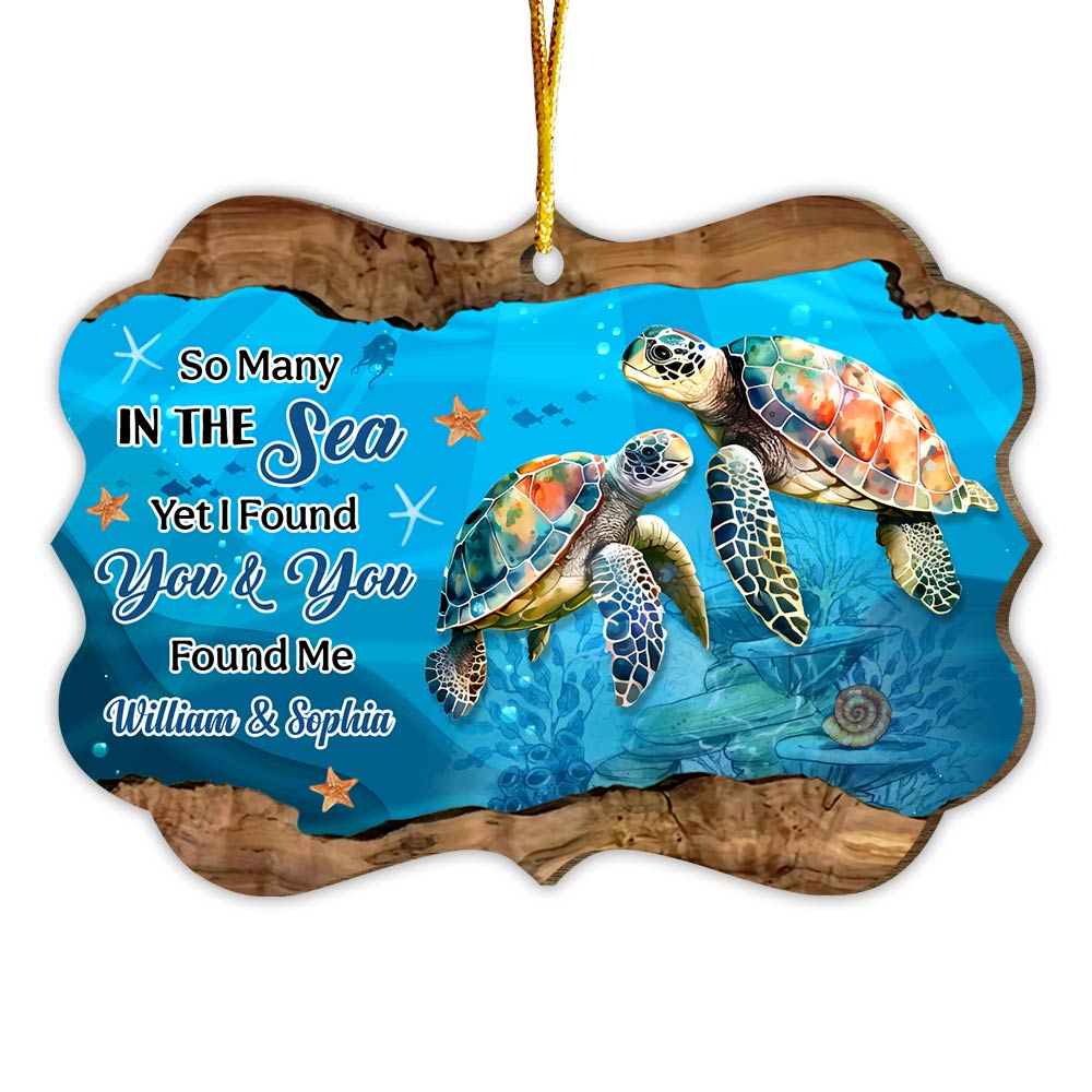 Personalized Couple Turtle So Many In The Sea Yet I Found You & You Found Me Benelux Ornament 29993 Primary Mockup