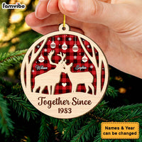 Personalized Gift Deer Couple Together Since 2 Layered Wood Ornament 29996 thumb 1