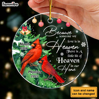 Personalized Memorial Cardinal Gift A Little Bit Of Heaven In Our Home Circle Ornament 29997 thumb 1