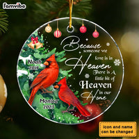 Personalized Memorial Cardinal Gift A Little Bit Of Heaven In Our Home Circle Ornament 29997 thumb 1