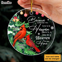 Personalized Memorial Cardinal Gift A Little Bit Of Heaven In Our Home Circle Ornament 29997 thumb 1