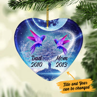 Personalized Hummingbird Memorial Mom Dad Heart Ornament SOB312 87O36 thumb 1