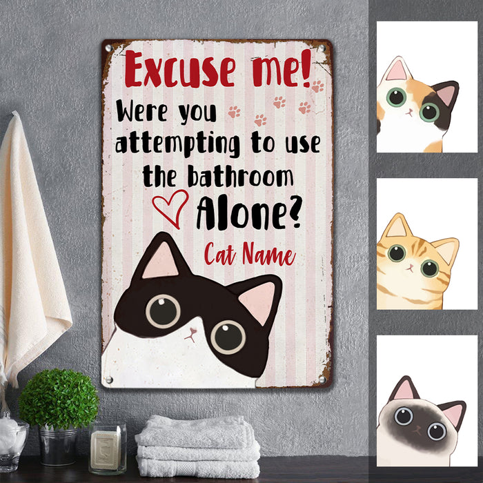 Personalized Cat Bath Metal Sign JL152 67O57 1