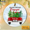 Personalized Couple First Christmas Red Truck Circle Ornament OB134 81O53 1