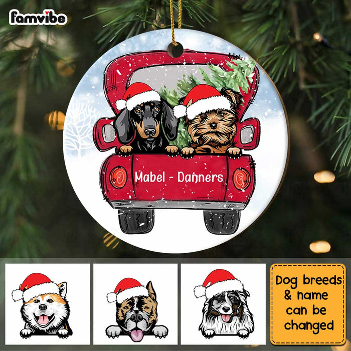 Personalized Dog Christmas Circle Ornament SB301 81O34 1
