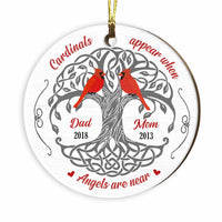 Personalized Angels Are Near Memorial Mom Dad Circle Ornament SB234 30O34 thumb 1