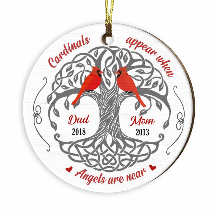 Personalized Angels Are Near Memorial Mom Dad Circle Ornament SB234 30O34 1