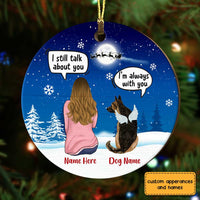 Personalized Dog Memo Christmas Watching Circle Ornament OB252 81O34 thumb 1