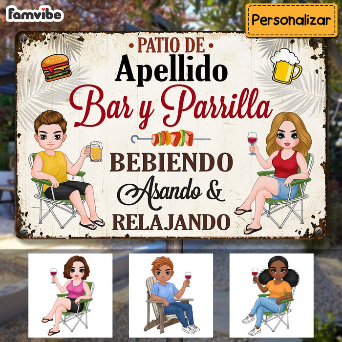 Personalized Family Patio Spanish Metal Sign JR183 95O53 1