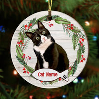 Personalized Christmas Dog Cat Circle Ornament NB31 81O34 thumb 1