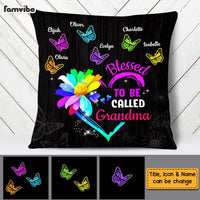 Personalized Blessed To Be Called Grandma Colorful Flower Butterfly Pillow DB101 32O58 thumb 1