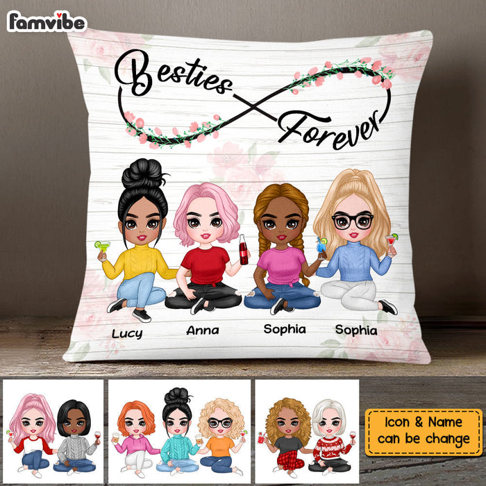 Personalized Friends Forever Flower Infinity Pillow 22687 1