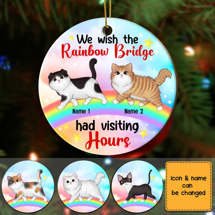 Personalized Cat Mom Cat Rainbow Bridge Christmas Circle Ornament SB42 24O53 1