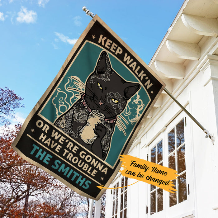 Personalized Black Cat Vintage Flag JL202 73O58 1