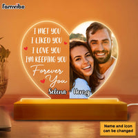 Personalized Couple I Met You I Liked You Plaque LED Lamp Night Light 22951 thumb 1