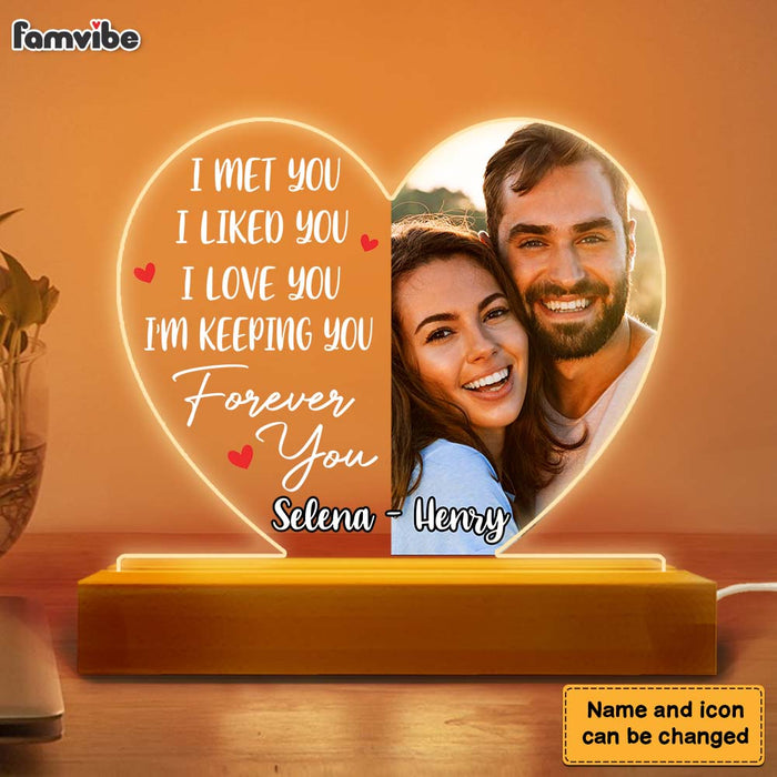 Personalized Couple I Met You I Liked You Plaque LED Lamp Night Light 22951 1
