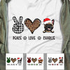 Personalized Peace Love Dog Christmas T Shirt OB154 30O58 1