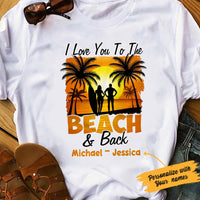 Personalized Surfing Husband & Wife White T Shirt JN221 95O47 thumb 1