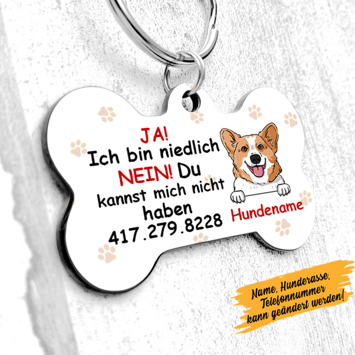 Personalized Hund Ich Bin Niedlich German Dog I Am Cute Bone Pet Tag AP123 67O57 1