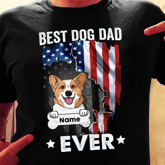 Personalized Dog Dad Flag T Shirt JN45 95O58 1