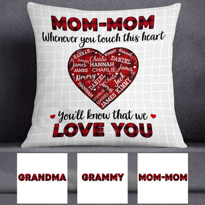 Personalized Grandma Mom Touch This Heart Pillow MR42 30O53 (Insert Included) 1
