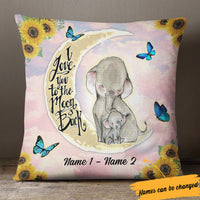 Personalized To The Moon And Back Elephant Mom  Pillow NB201 65O57 thumb 1