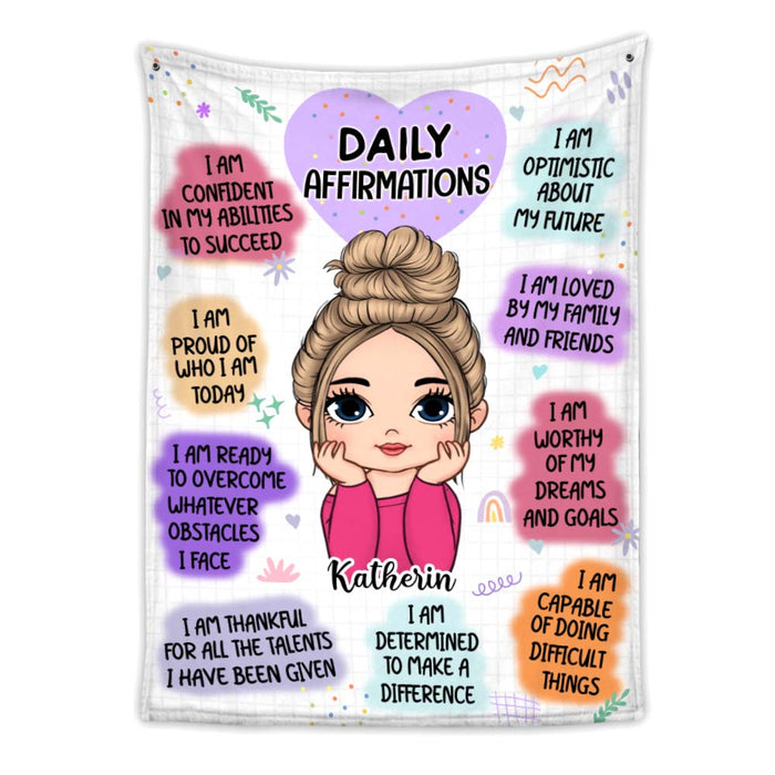 Personalized Inspiring Gift For Granddaughter Daily Affirmations Blanket 31349 1