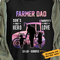 Personalized Farmer Dad Son and Daughter's Hero Tractor T Shirt JL282 28O47 thumb 1