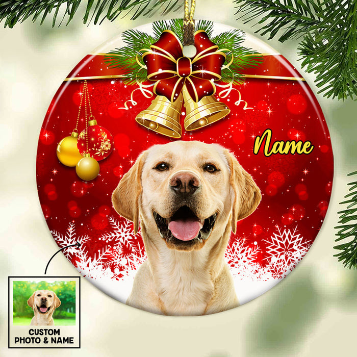 Personalized Dog Photo Christmas Circle Ornament NB133 87O53 1